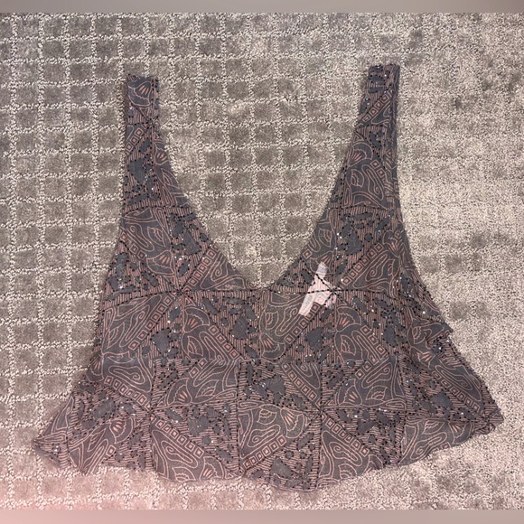 🧚🏼‍♀️VINTAGE Beaded Shear Swing Crop Top🧚🏼‍♀️ - Picture 5 of 8